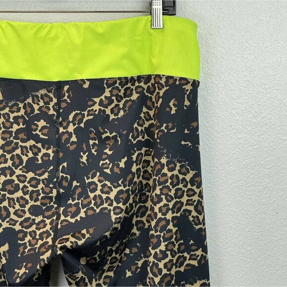 Asos Leggings Women's Size 16 4505 Tall Leopard Graffiti High Rise Brown Black - Picture 6 of 9